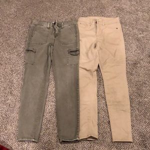 Lot of 2 Khaki Pants Skinny Cut